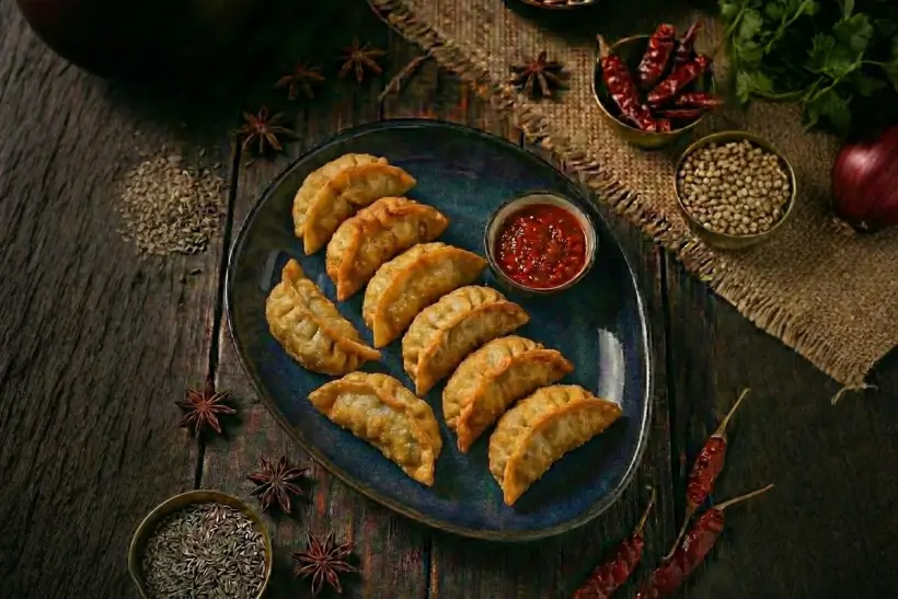 GOLDEN FRIED MOMO (Choice of Veg / Non-Veg)